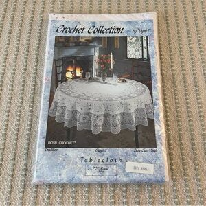 New - Vintage -  Elegant White Crochet Tablecloth by Vynet